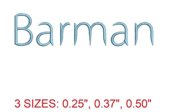 Barman Embroidery Font: Elegant Stitching for Monograms