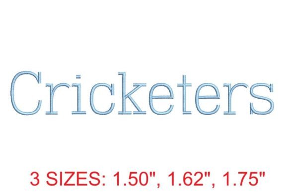 Cricketers Embroidery Font for Cricket Enthusiasts