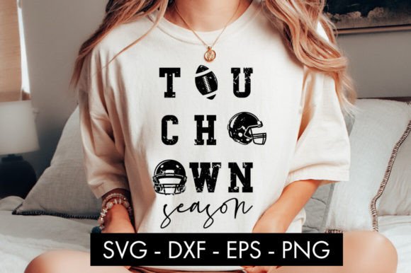 Distressed Touchdown Season SVG Cut File for Game Day Crafts