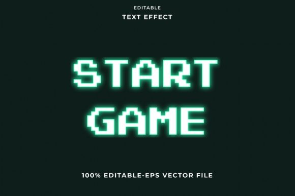 Editable Text Effect Start Game for Dynamic Design