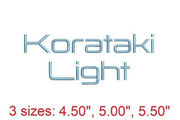 Korataki Light Embroidery Font: Sleek, Elegant Stitching