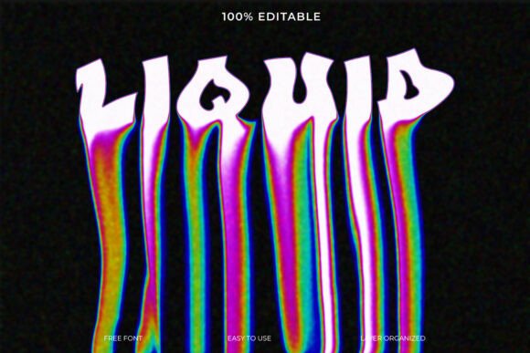Liquid 3D Text Effect Melting Rainbow