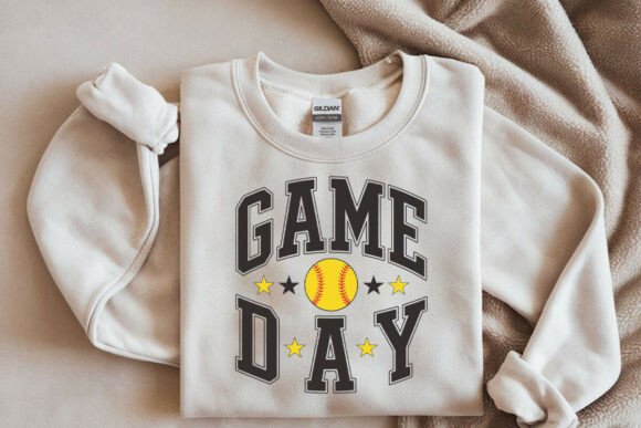 Retro Softball Game Day Design Svg